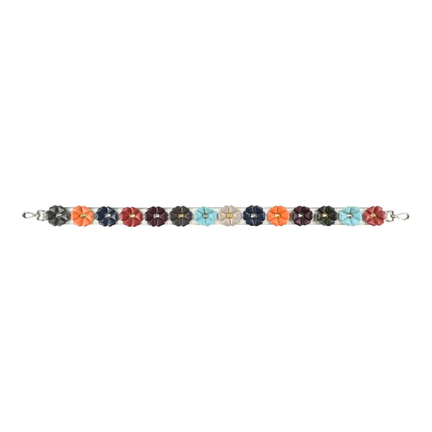 Fendi Studded Flower Leather Strap