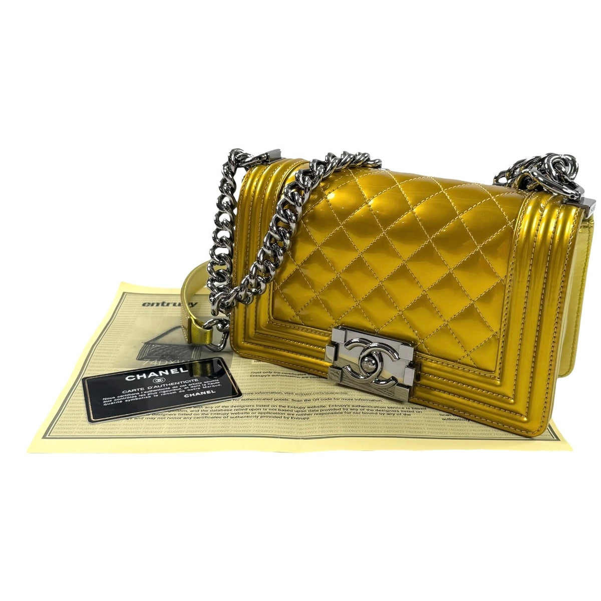 Chanel Small Patent Leather Boy Bag