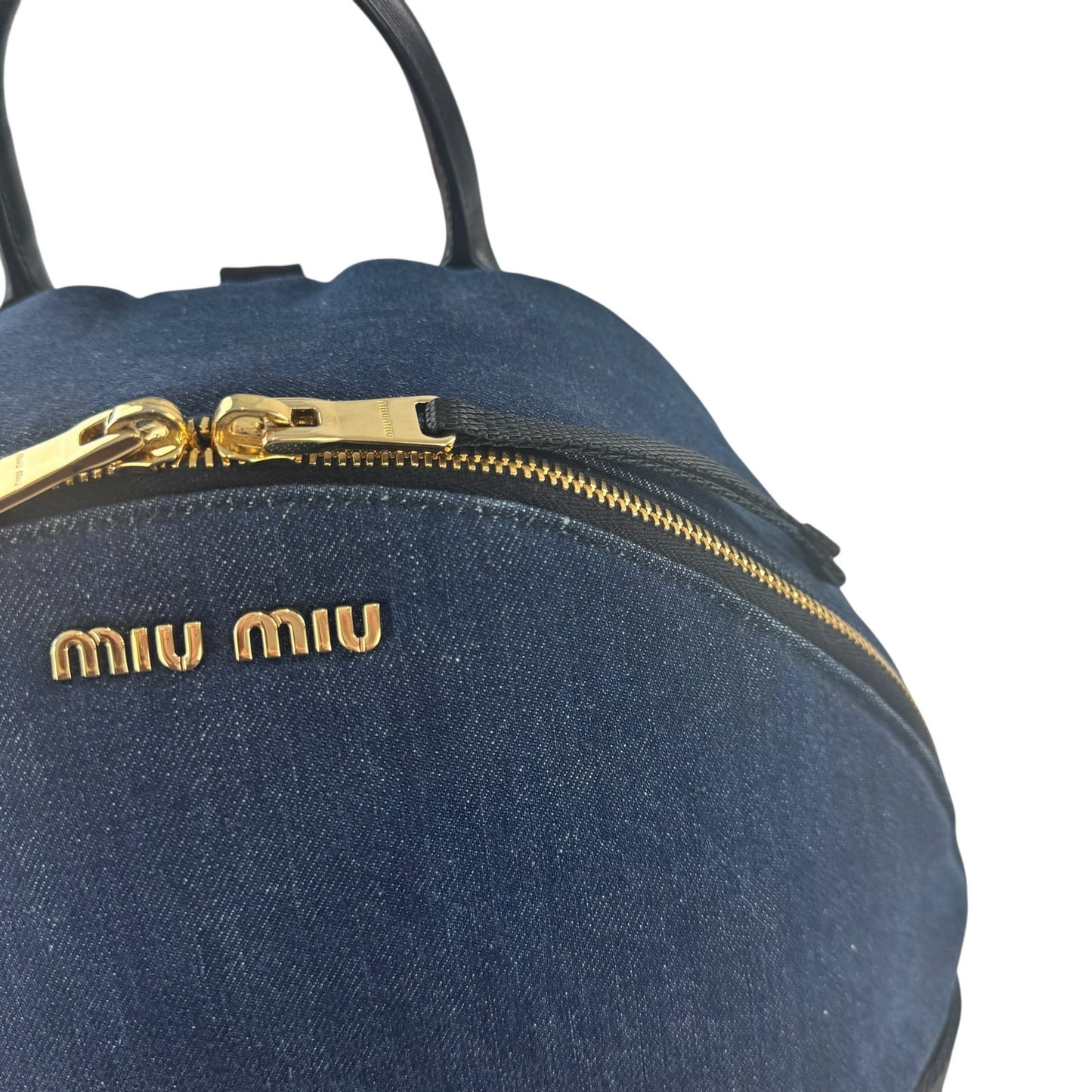 Miu Miu Denim Matelasse Backpack