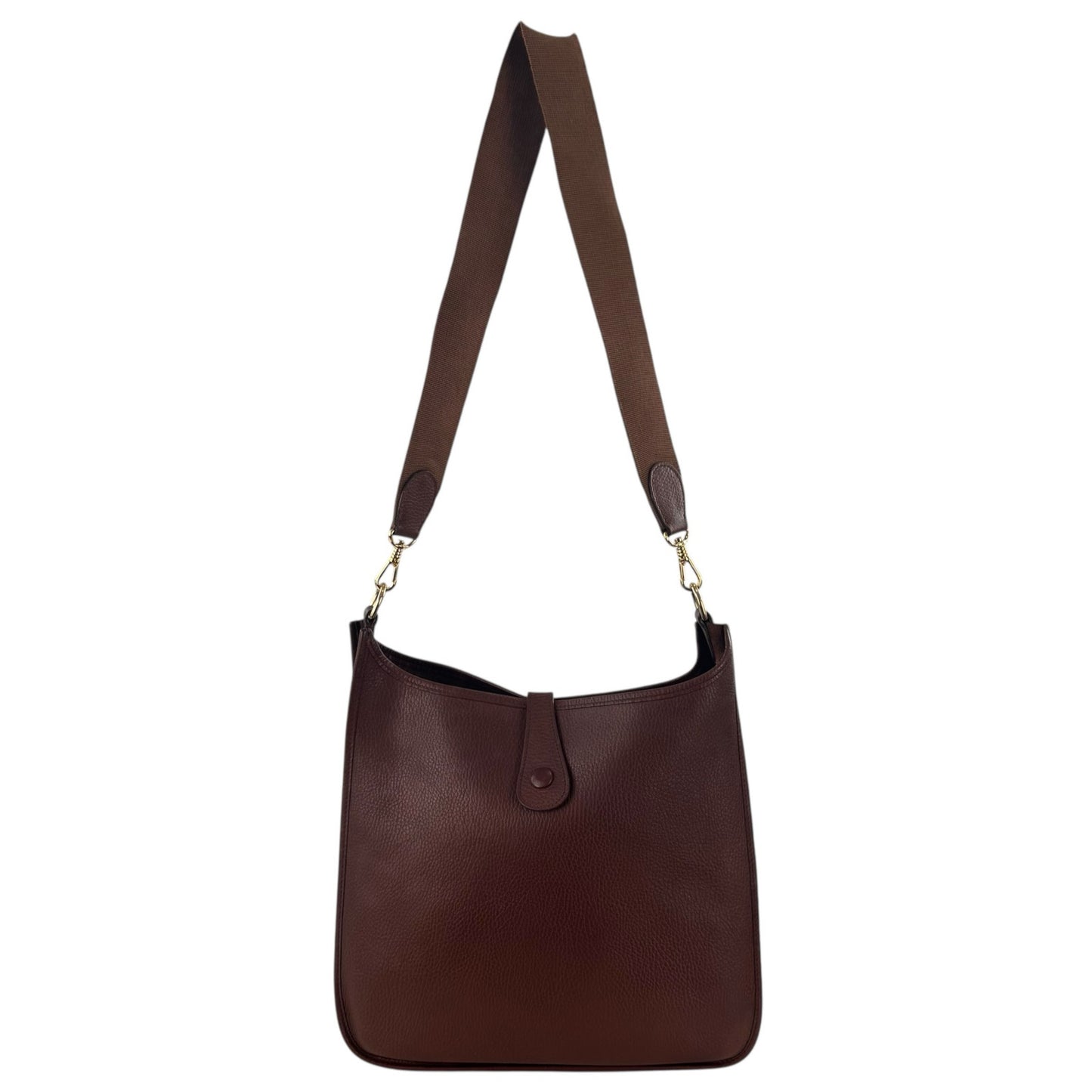 Hermes Brown Leather Taurillon Clemence Evelyne Gen I PM Bag