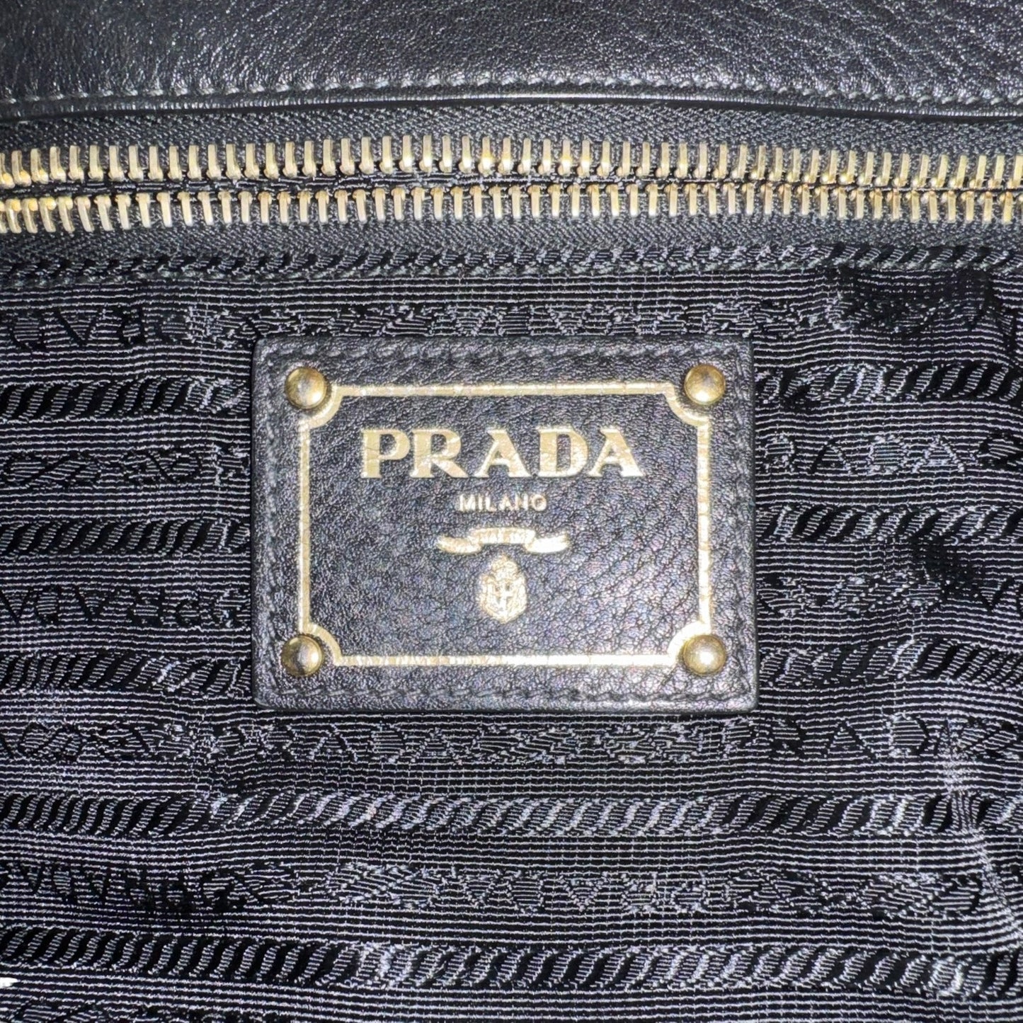 Prada Vitello Daino Pushlock Shoulder Bag