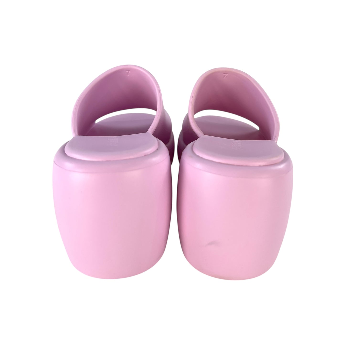 Ferragamo Pink Rubber Platform Sandals