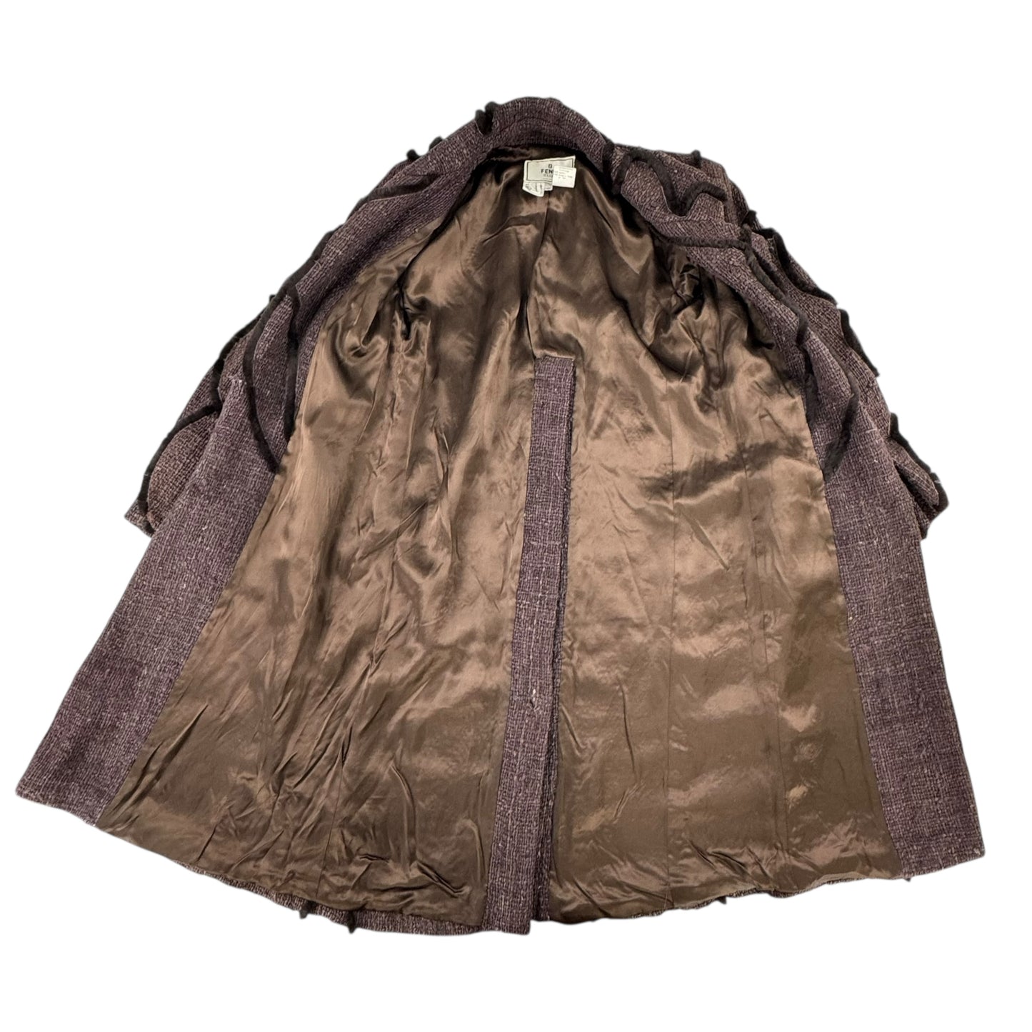 Fendi Brown Tweed Trench Coat