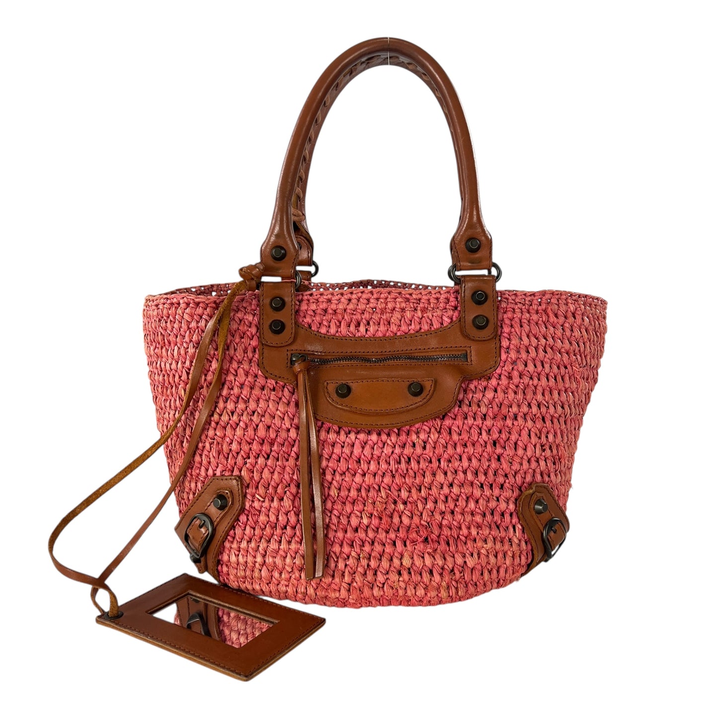 Balenciaga Raffia Basket Bag