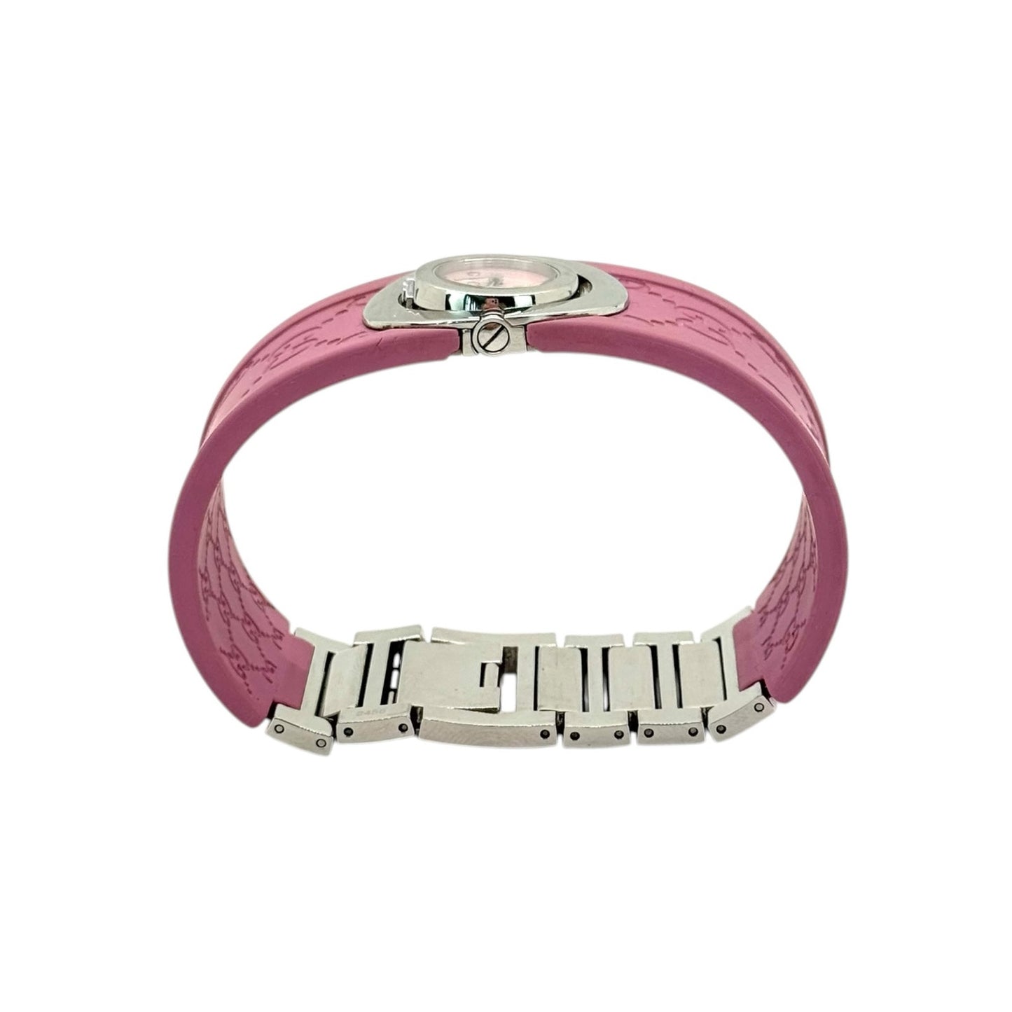 Gucci GG Twirl Pink Rubber Bangle Watch