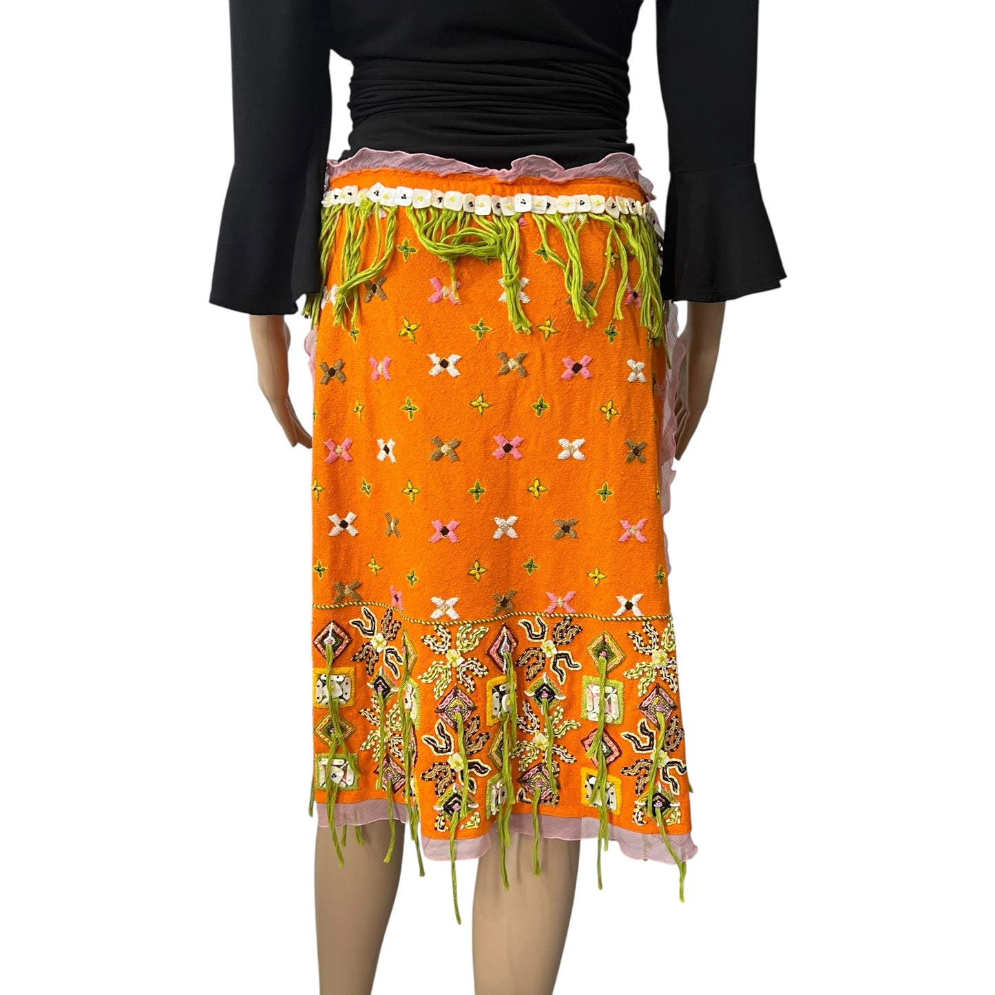 Fendi Vintage Embroidered & Beaded Skirt