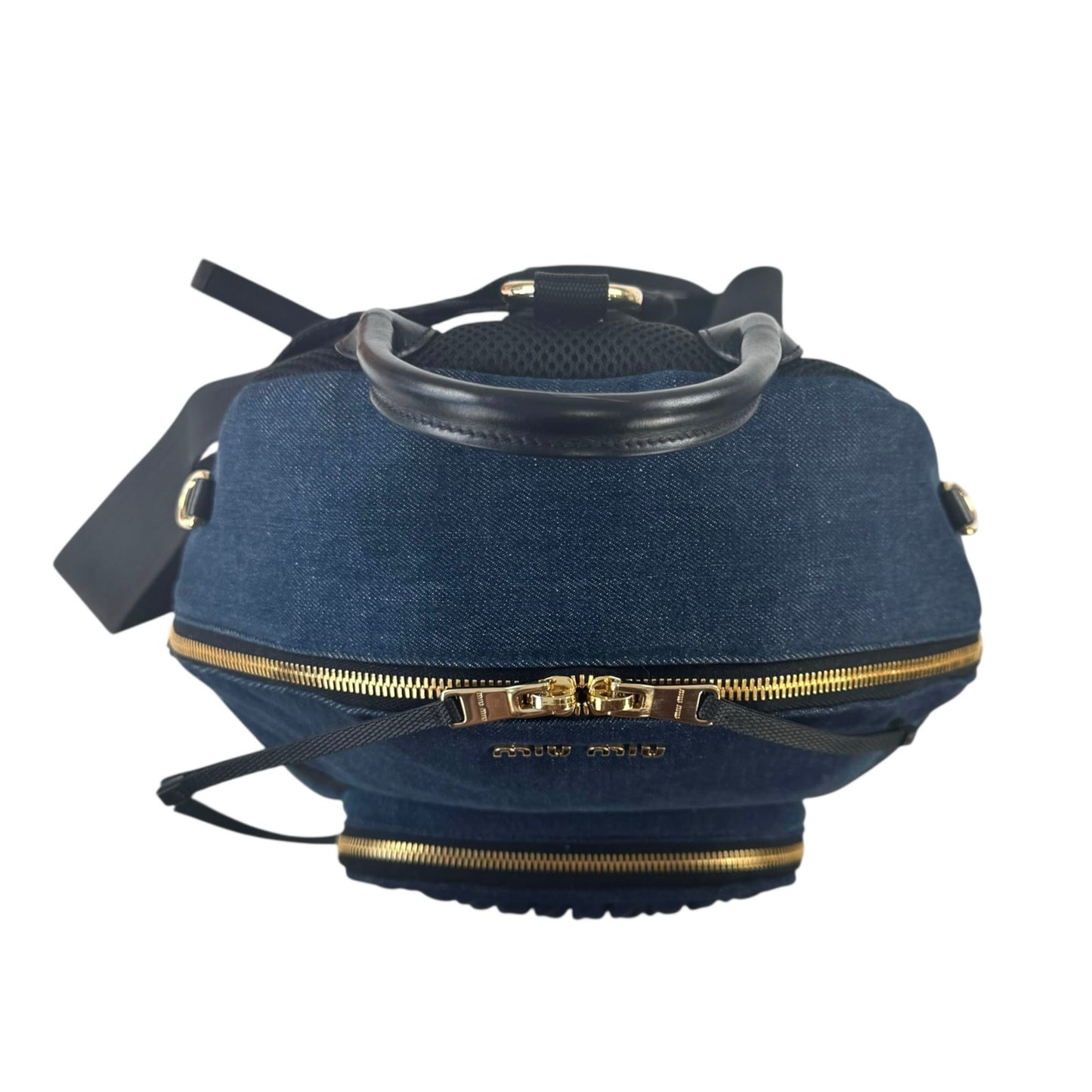 Miu Miu Denim Matelasse Backpack