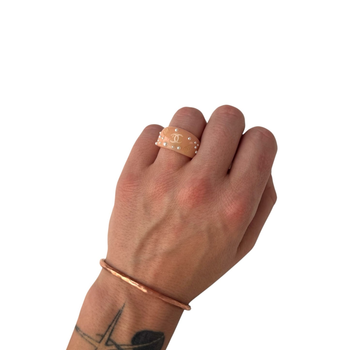 Chanel CC Faux Pearl Resin Ring