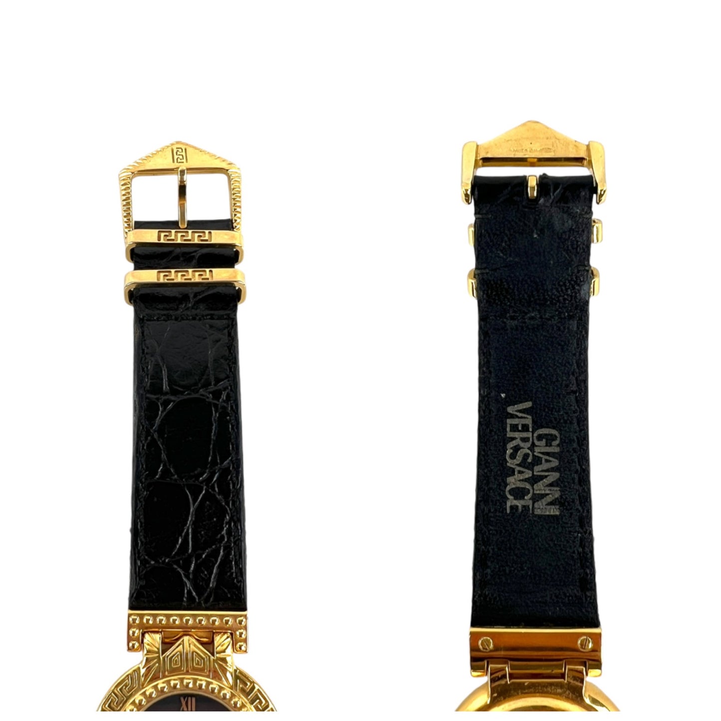 Versace Vintage La Greca & Medusa Leather Watch