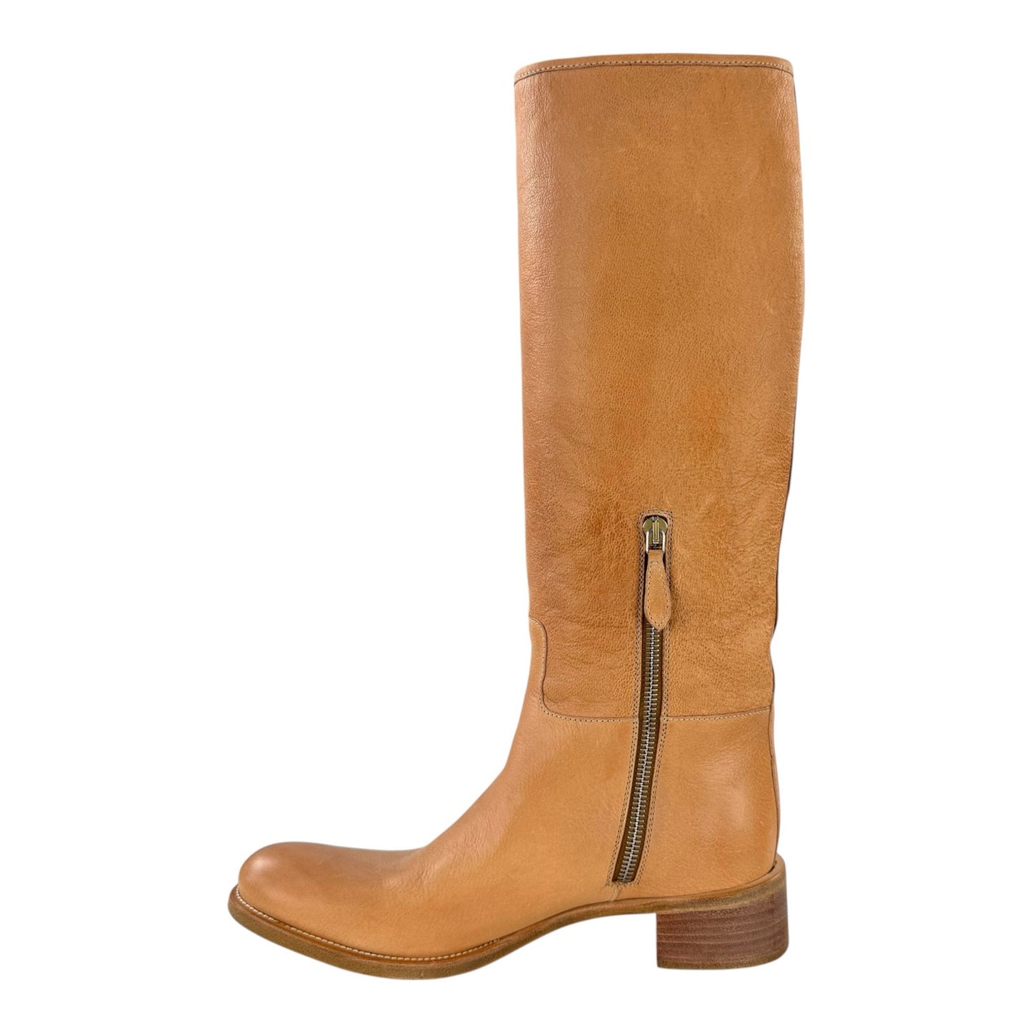 Prada Camel High Leather Boots