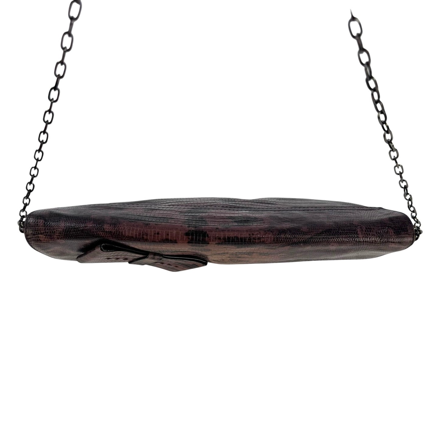 Miu Miu Vintage Lizard Embossed Leather Shoulder Bag