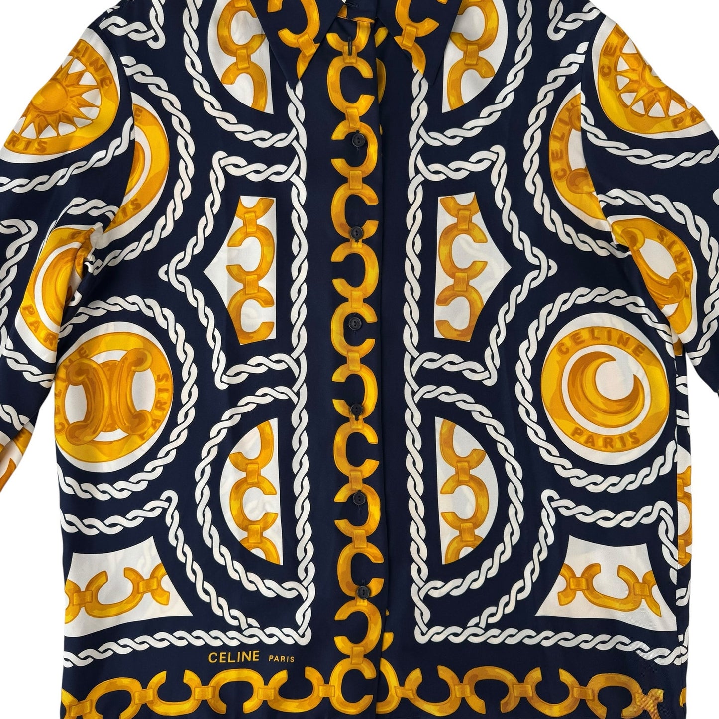Celine Vintage Silk Button-Up
