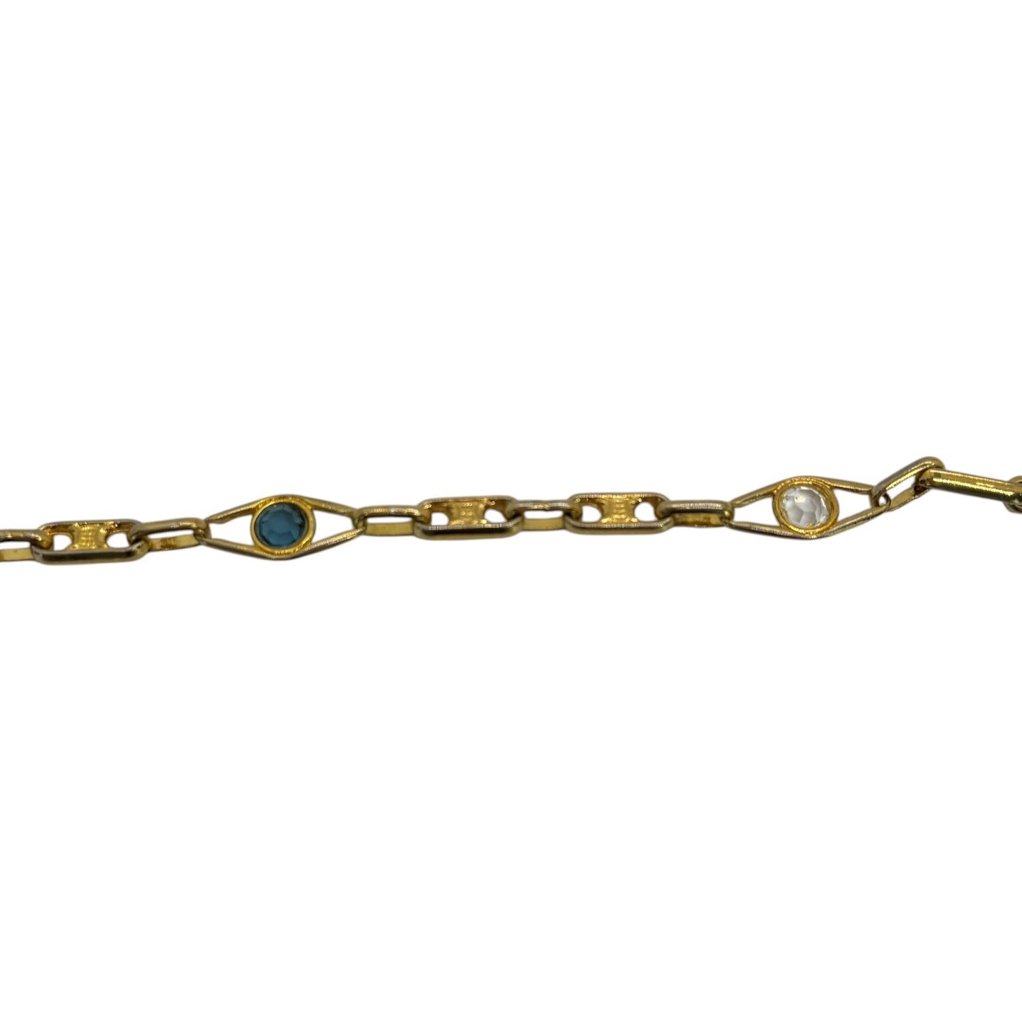 Celine Vintage Crystal Triomphe Link Necklace