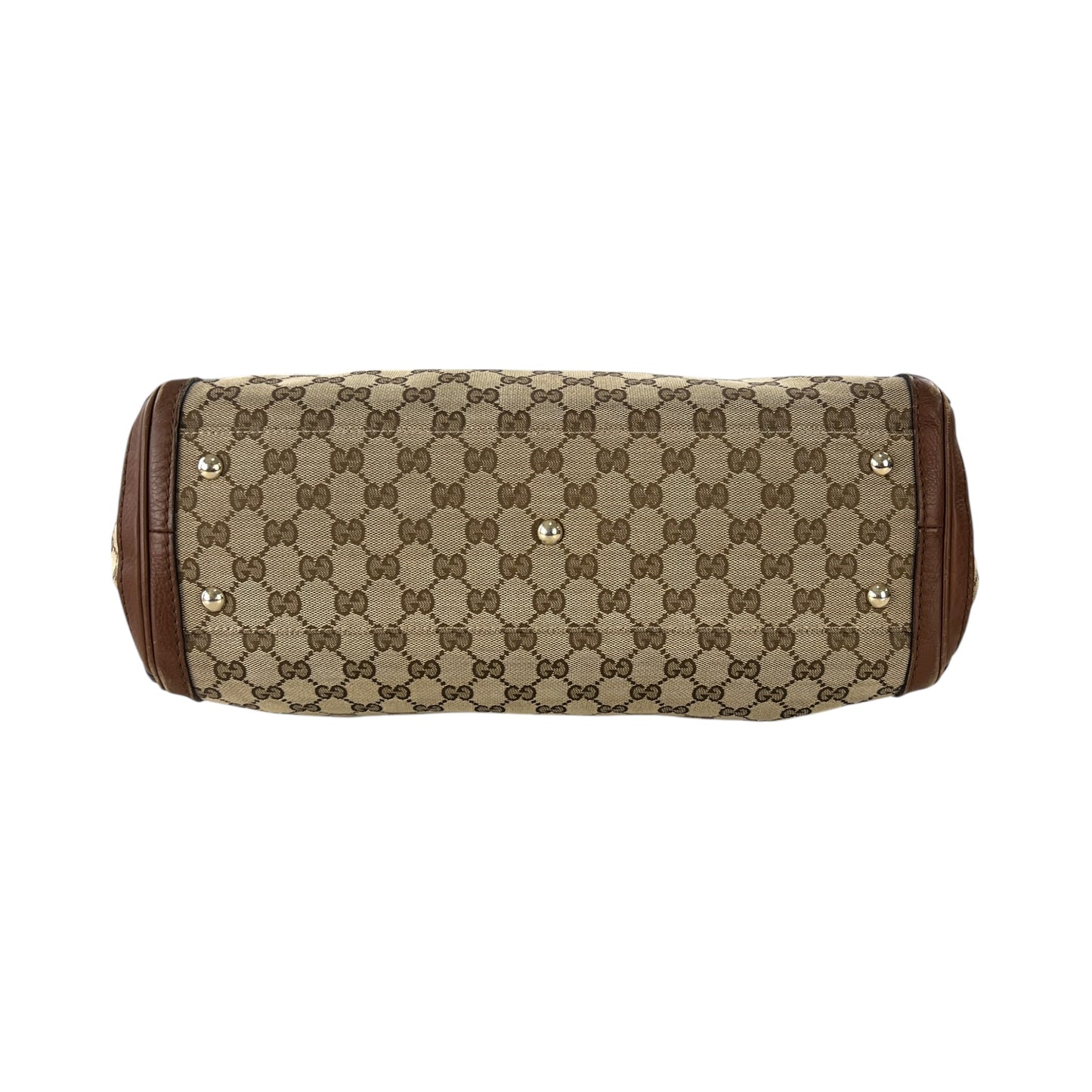 Gucci Monogram Leather Bow Tote Bag