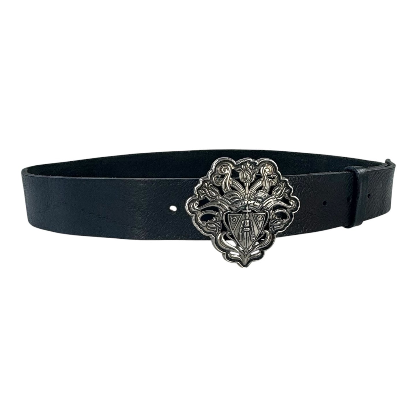 Gucci Crest Black Leather Belt