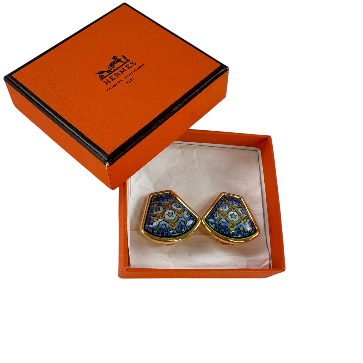 Hermes Vintage Enamel Earrings