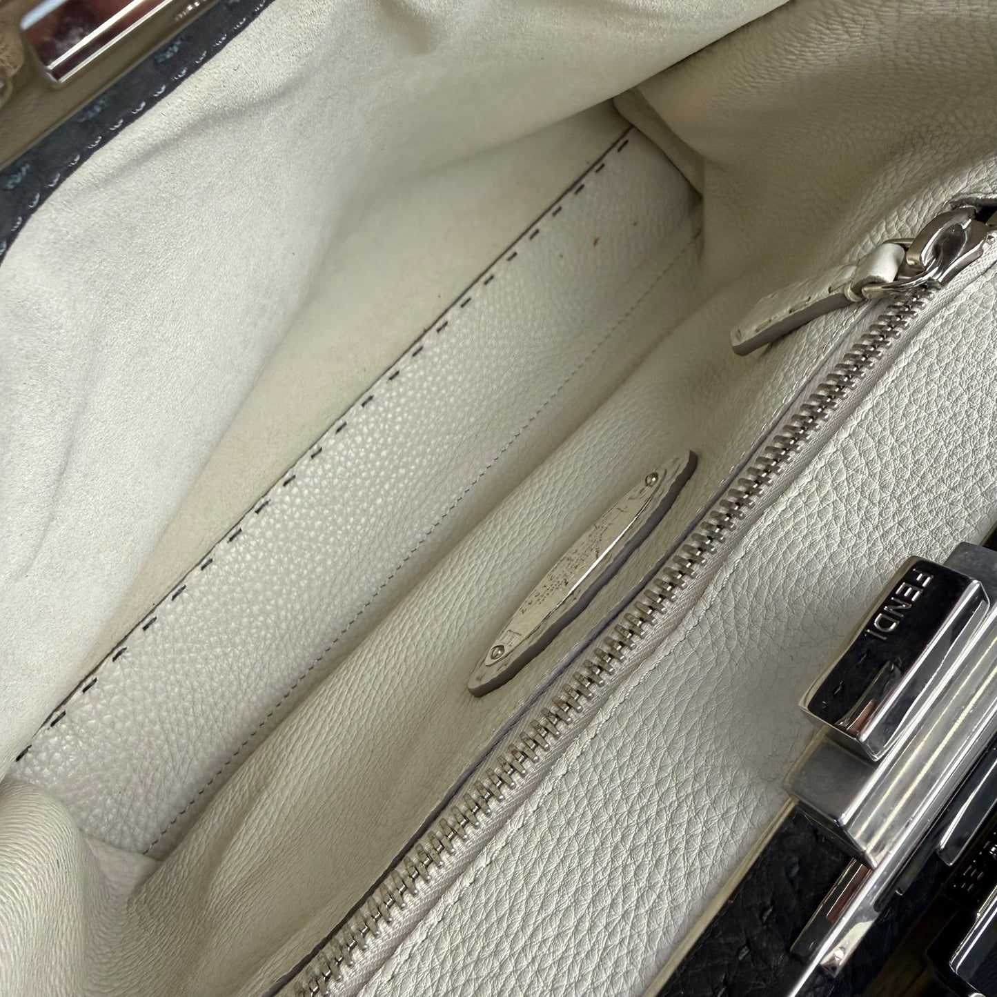 Fendi Cuoio Romano Selleria Bi-Color Medium Peekaboo Two-Way Handbag