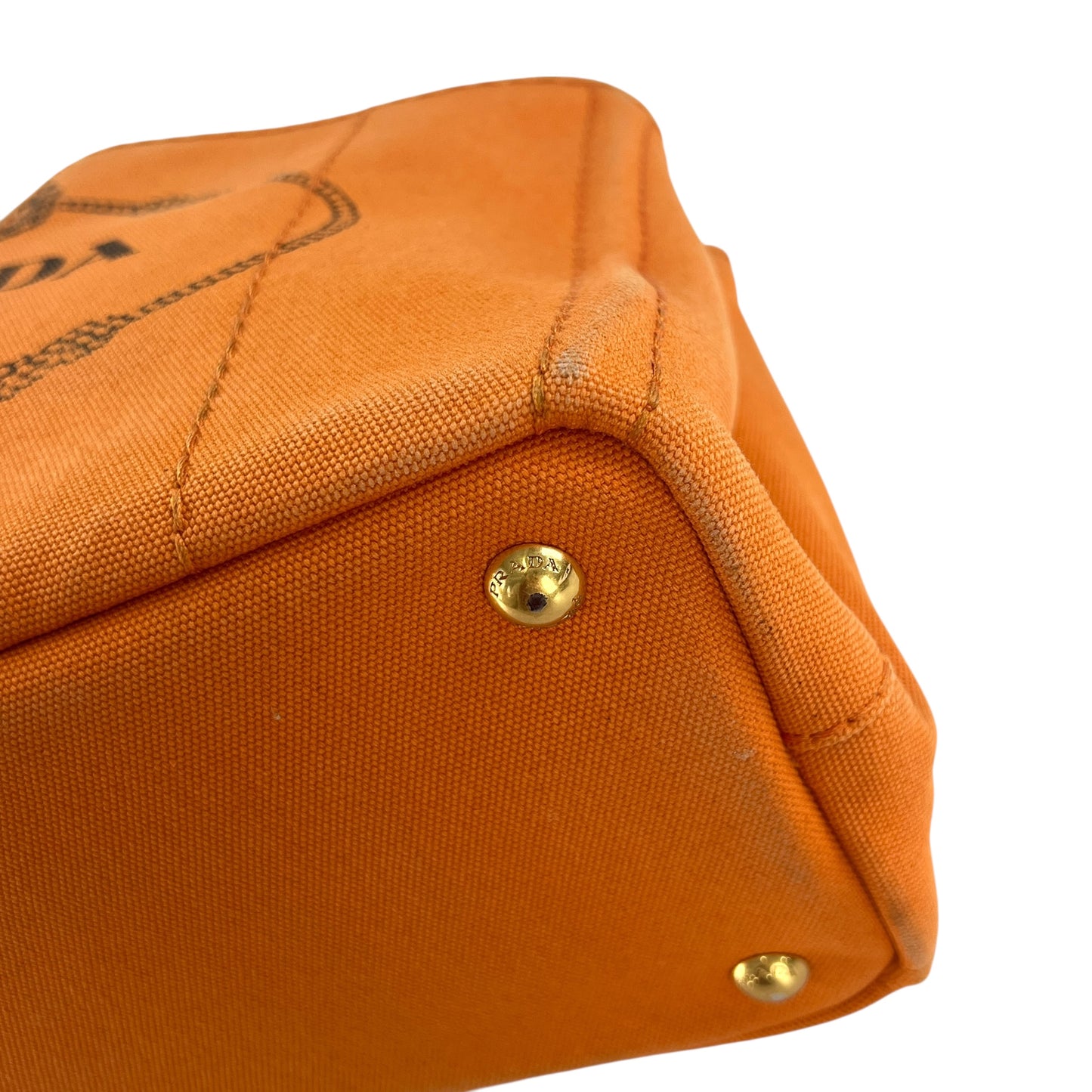 Prada Orange Canapa Tote Bag