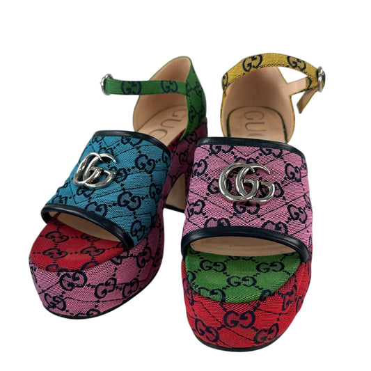 Gucci Monogram Multicolor Chunky Heels
