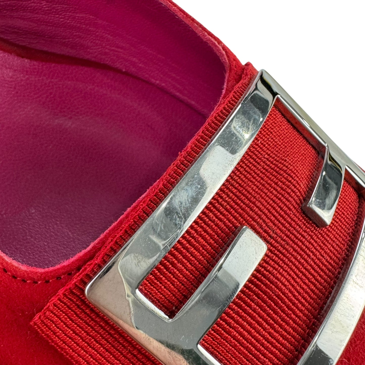 Fendi Vintage Red Suede Heels