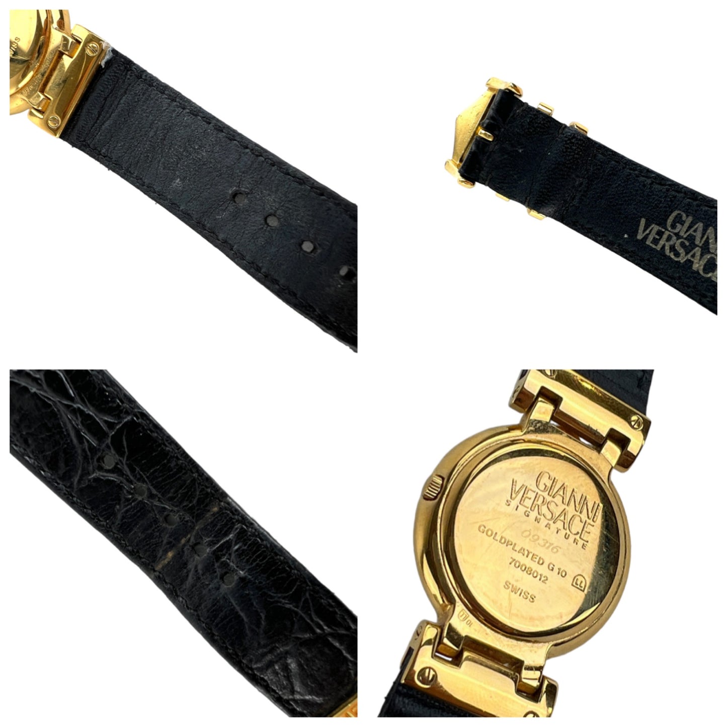 Versace Vintage La Greca & Medusa Leather Watch