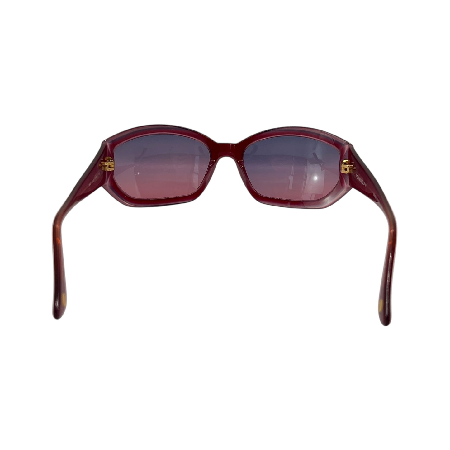 Chanel CC Red Acrylic Sunglasses