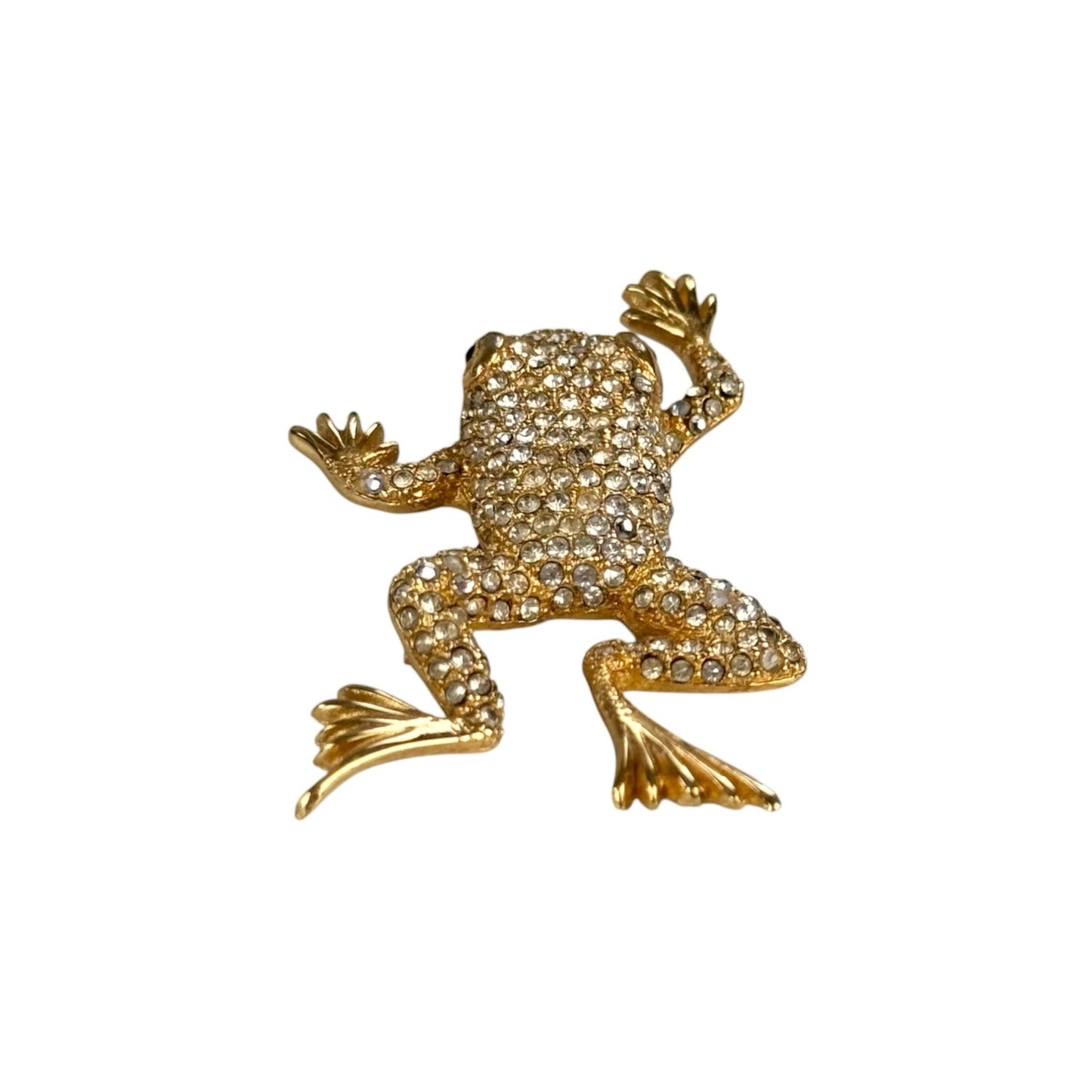 Dior Vintage Frog Rhinestone Brooch