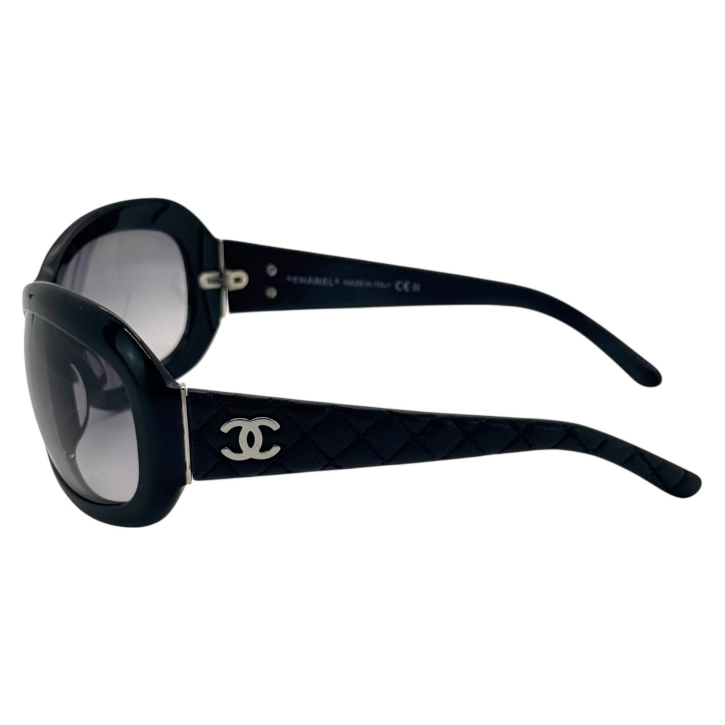 Chanel CC Leather Matelassé Sunglasses