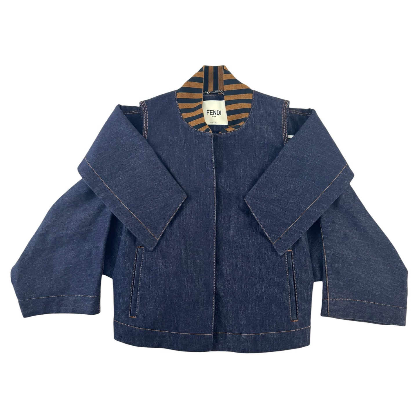 Fendi Cold-Shoulder Denim Jacket