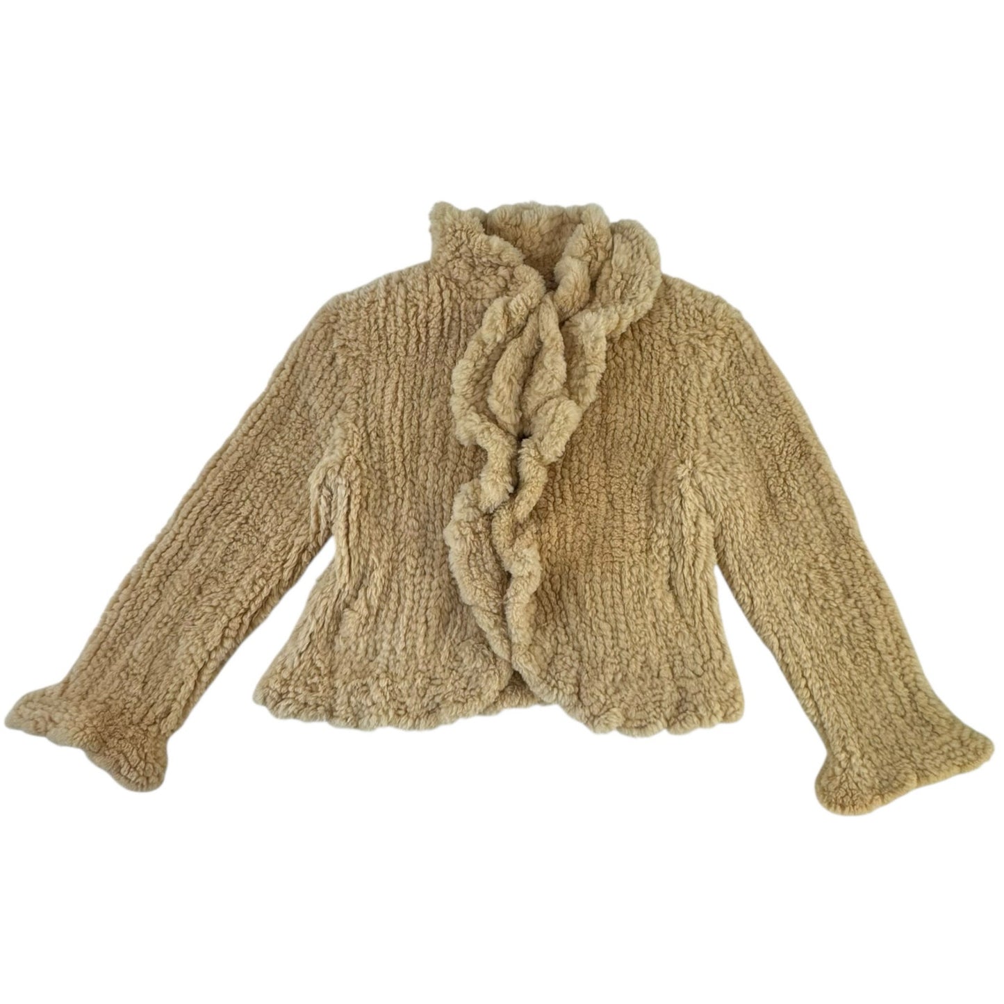 Ferragamo Shearling Ruffle Jacket