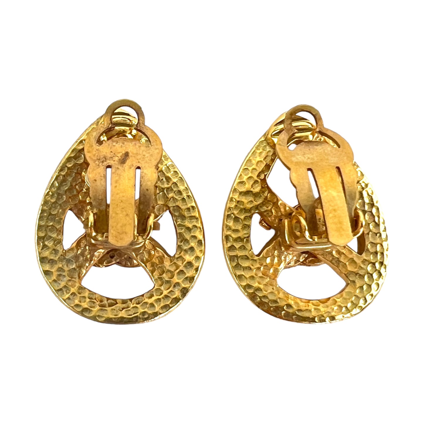 Chanel Vintage CC Teardrop Clip-On Earrings