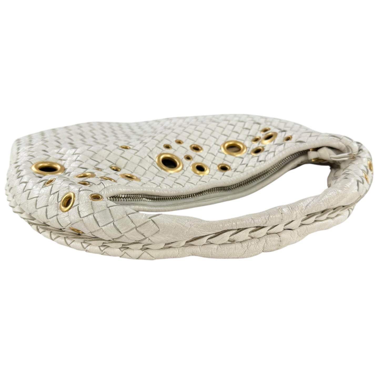 Bottega Veneta Intrecciato Leather Grommet Hobo Bag