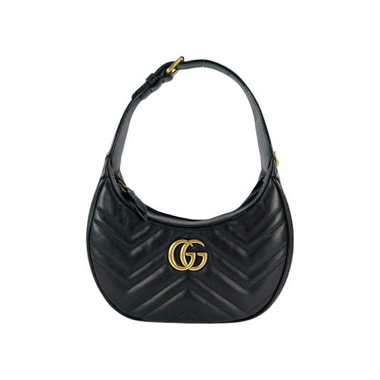 Gucci GG Marmont Croissant Leather Hobo Bag