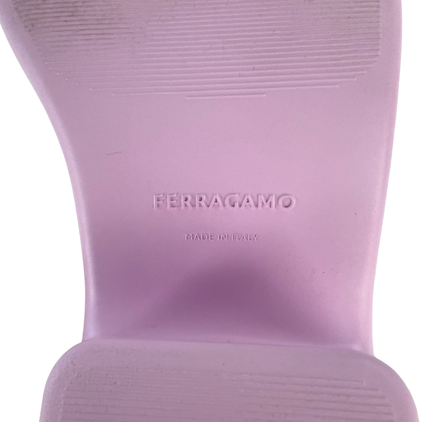 Ferragamo Pink Rubber Platform Sandals