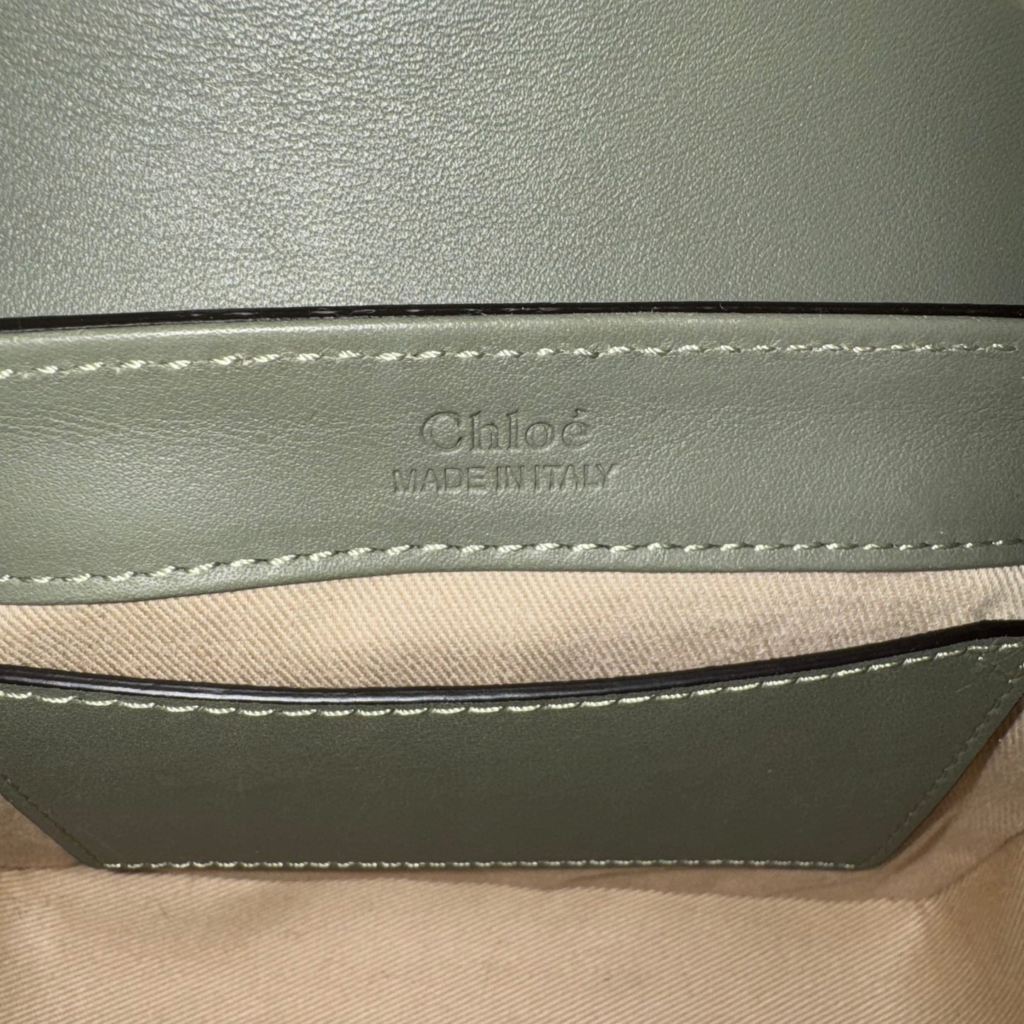 Chloe Crocodile Embossed Mini C Two Way Bag