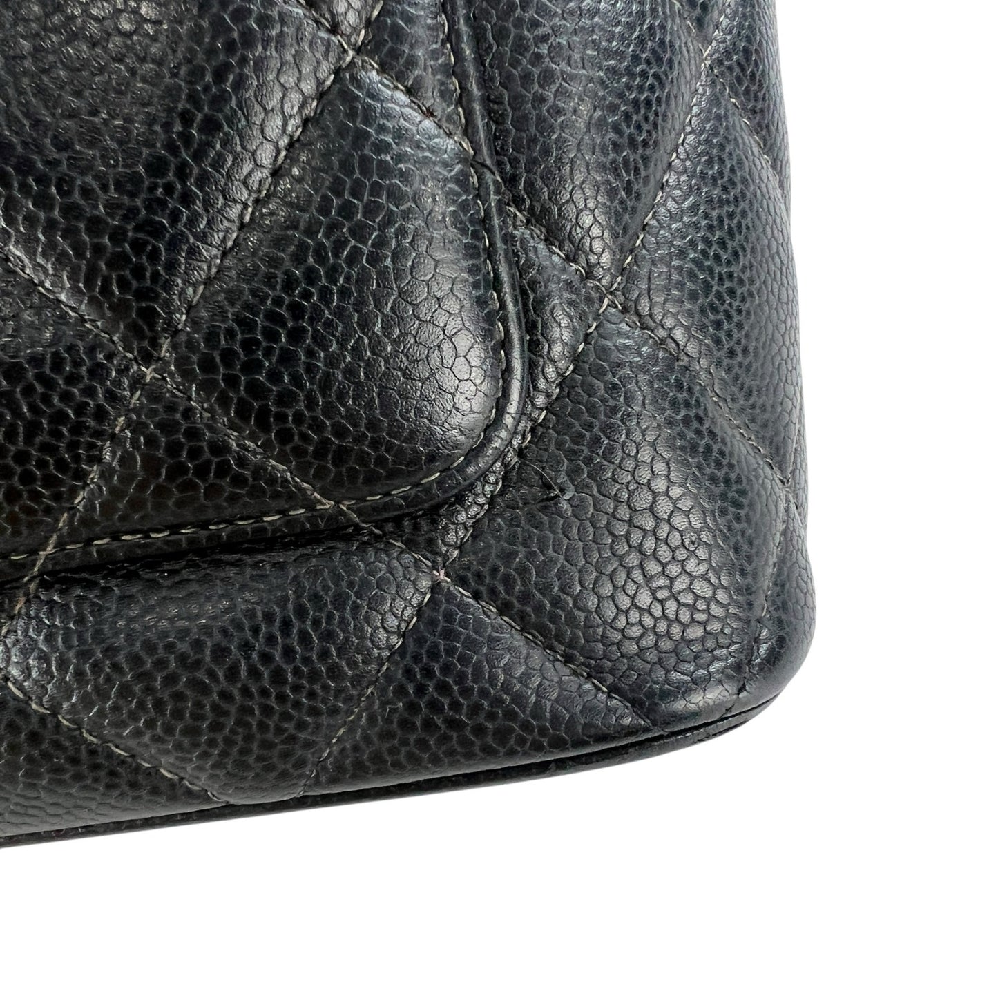Chanel CC Caviar Leather Medallion Shoulder Bag