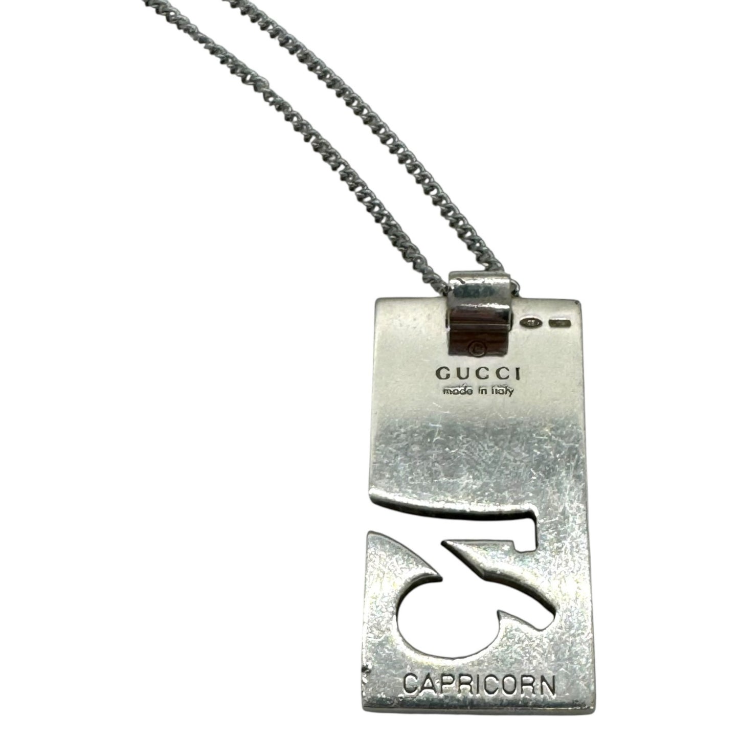 Gucci Capricorn Sterling Silver Plate Necklace