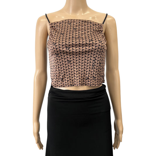 Fendi Vintage Nylon Spaghetti Strap Crop Top