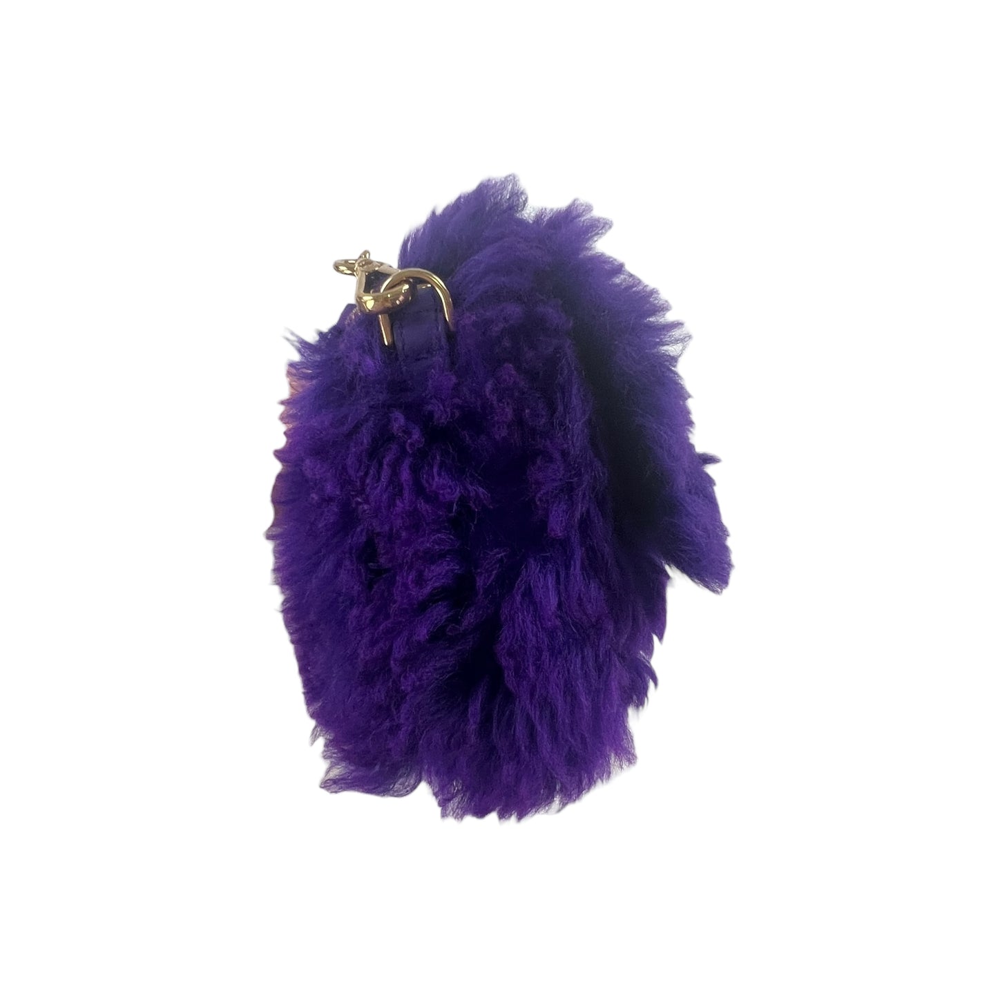 Fendi Purple Shearling Baguette Bag