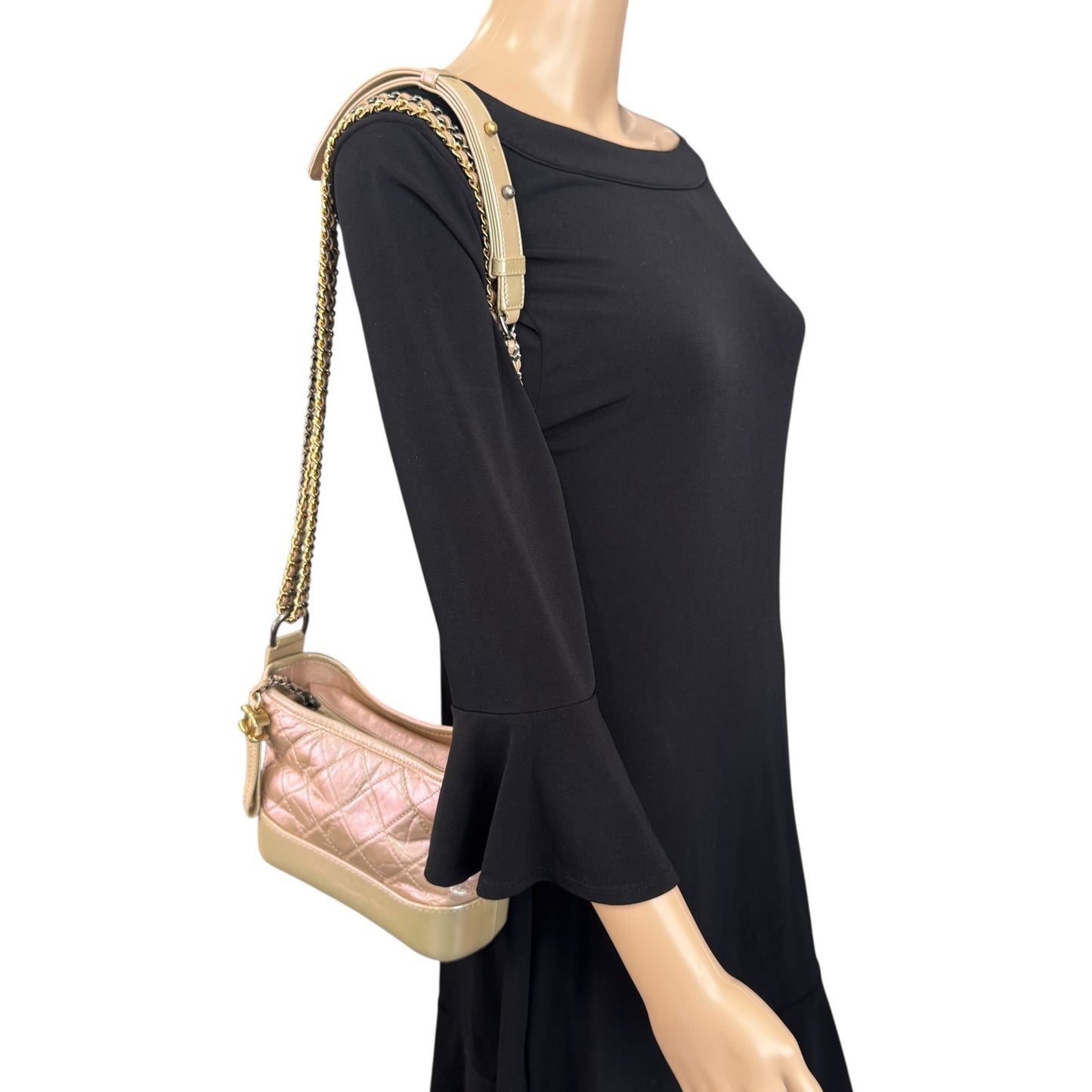 Chanel Gabrielle Metallic Matelassse Leather Shoulder Bag