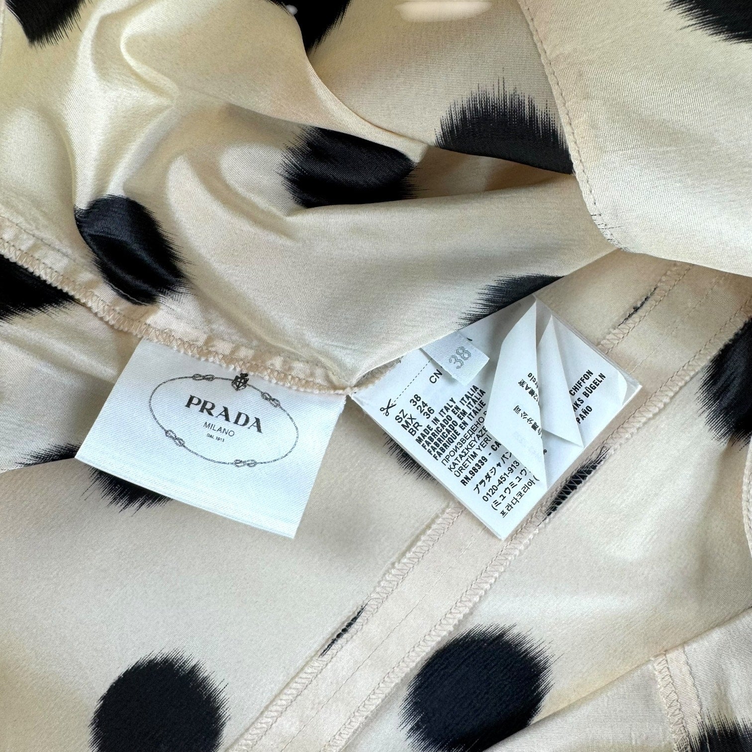 Prada Polka Dot Silk Tank Top
