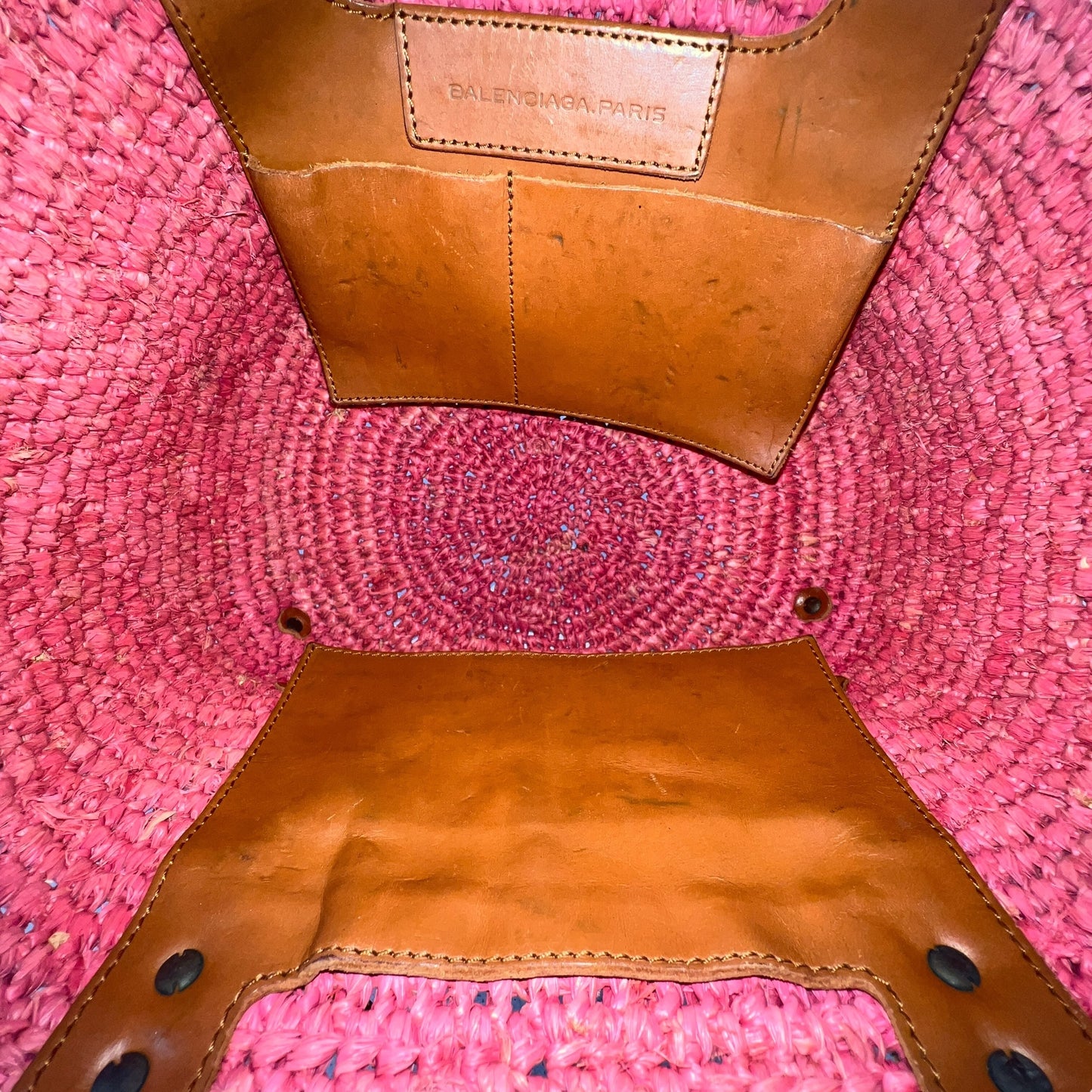 Balenciaga Raffia Basket Bag