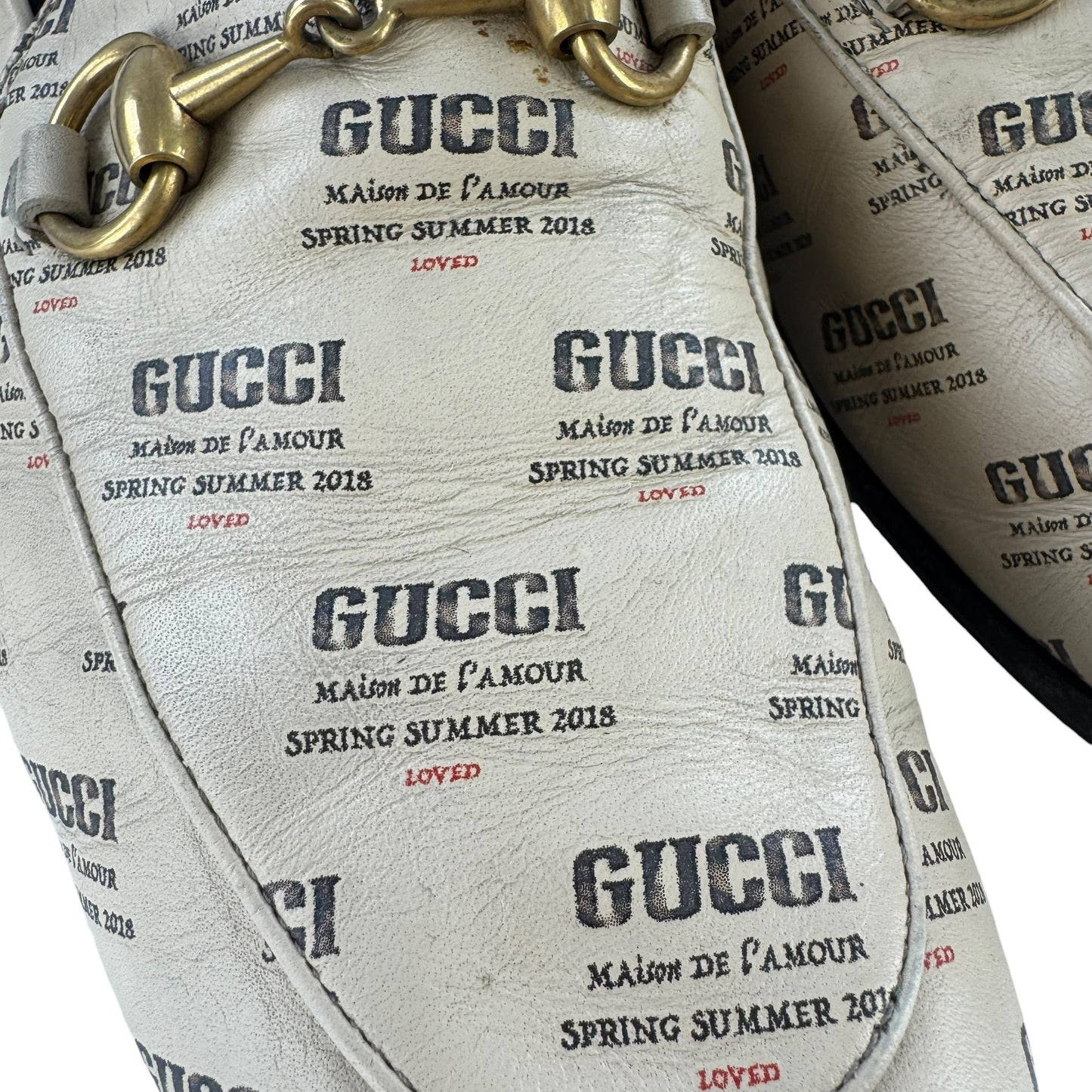 Gucci Print Horsebit Loafers