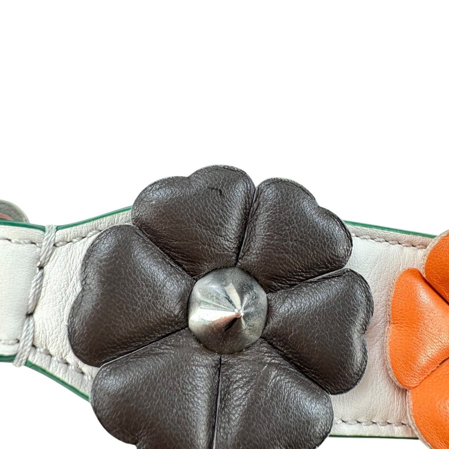 Fendi Studded Flower Leather Strap