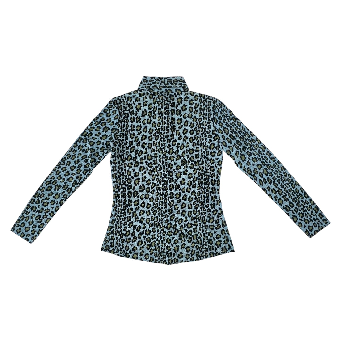 Fendi Vintage Leopard Print Button Down Blouse