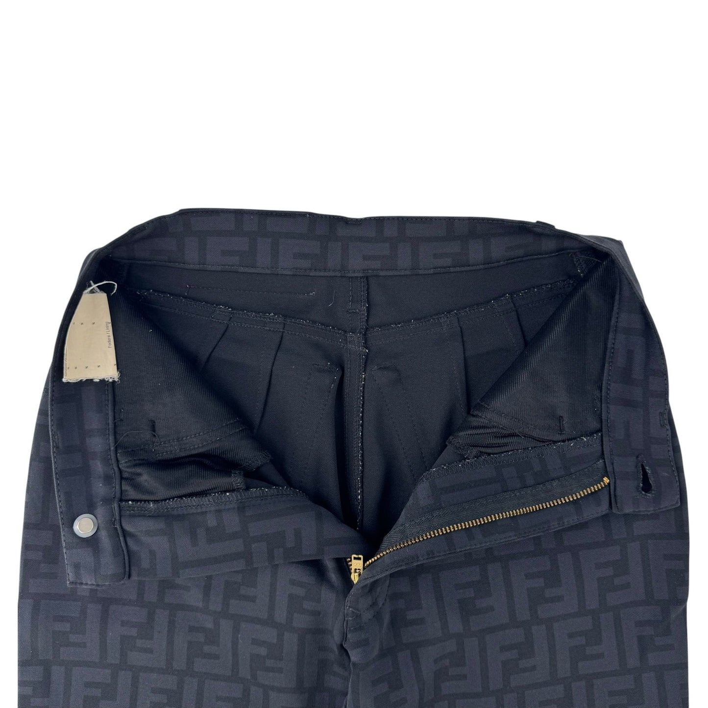 Fendi Vintage Black Zucca Print Pant