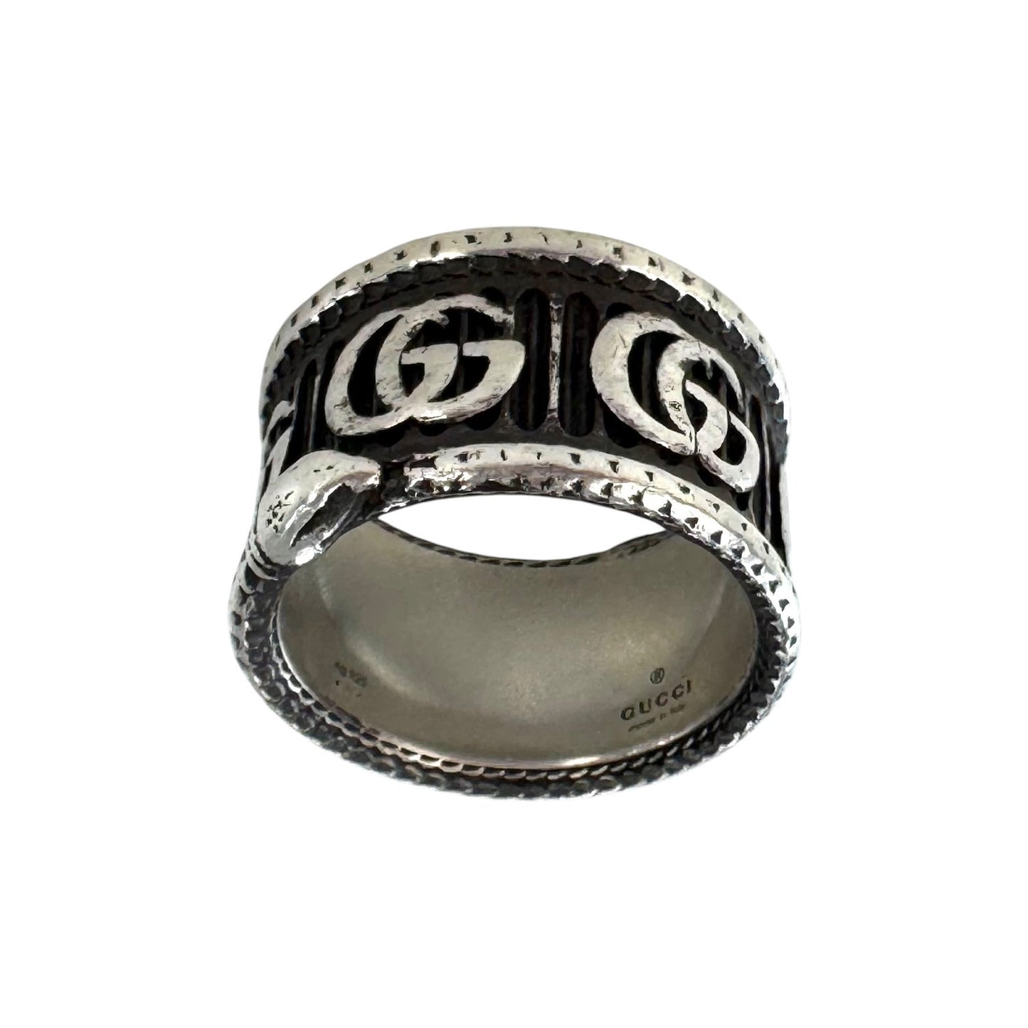 Gucci Sterling Silver GG Marmont Snake Ring