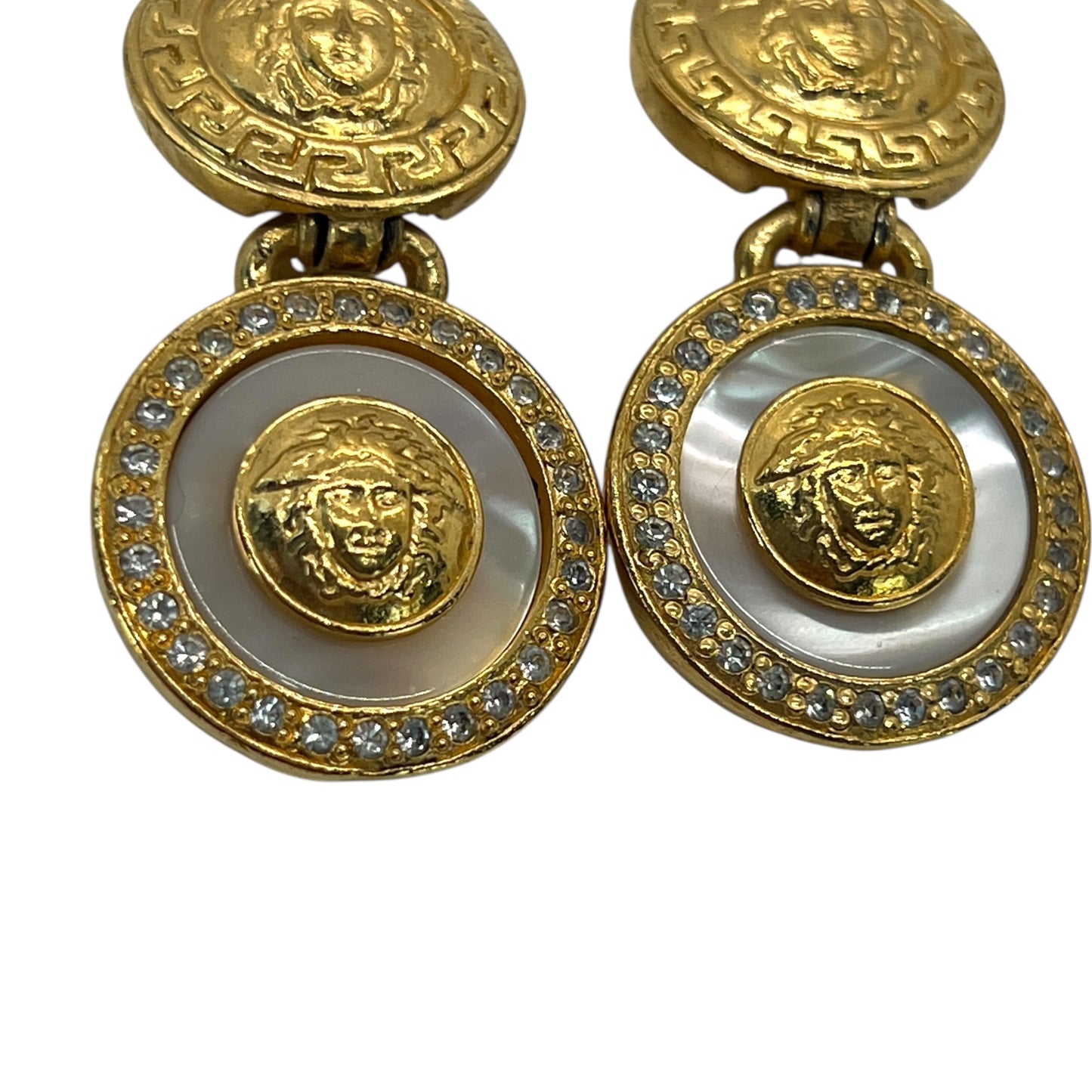 Versace Vintage Medusa Rhinestone Earrings
