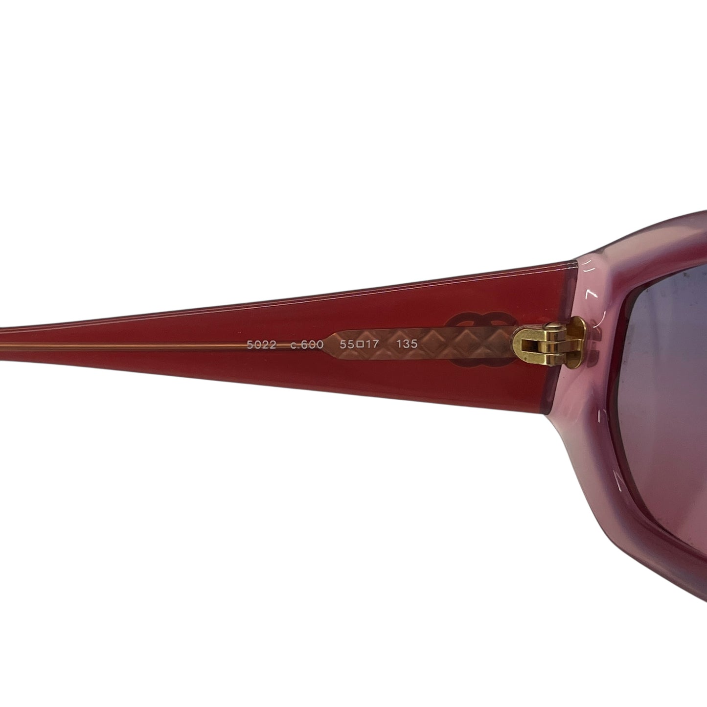 Chanel CC Red Acrylic Sunglasses