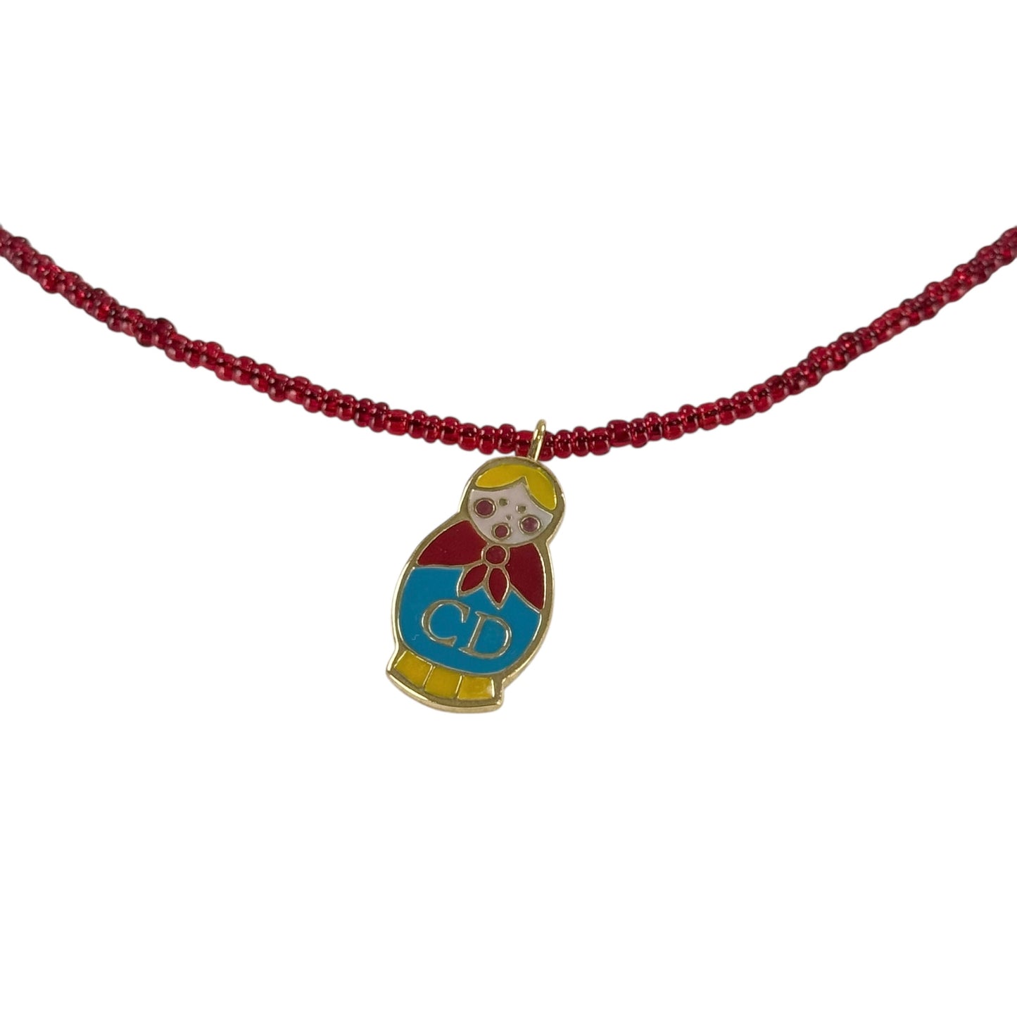 Dior Vintage John Galliano Nesting Doll Necklace & Earrings Set